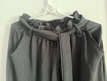 elixir parfemi: Ženske široke pantalone – crne - Model sa visokim strukom i naboranim — 3