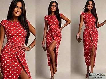 sofi milo haljine: Elegantna midi haljina sa vezivanjem u struku i asimetričnim preklopom — 1