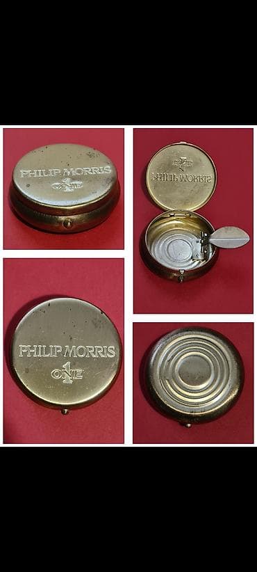 mašinice za cigarete: ☆ Na prodaju retka vintage putna ili džepna pepeljara sa logom "Philip — 5