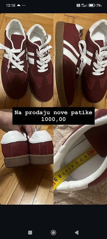 Sweatpants: Bordo patike sa belim detaljima i pertlama, klasičan retro stil — 1