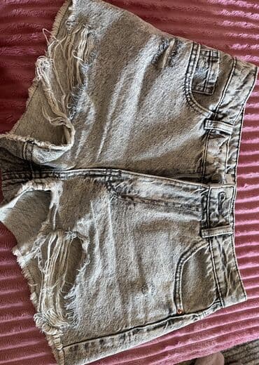 pantalone sa resama: S (EU 36), Teksas, bоја - Siva, Jednobojni — 1