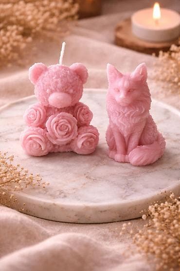 Sobne biljke: Ručno pravljene dekorativne sveće – umetničke figure Opis: - Unikatne — 1