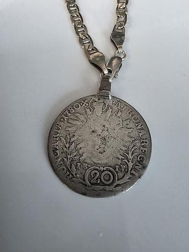 nakit od hirurskog celika novi sad: ​Srebrni lanac 925 + Srebrni dukat (20 krajcara Marija Terezija 1780) — 4