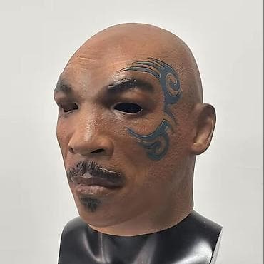 Nail care: Realistična silikonska maska – ćelavi muškarac sa tribal tetovažom - — 1