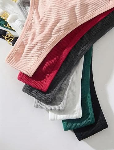 yeezy 350 roze: Ženske rebraste tange – set u više boja - Model: visok izrez sa — 3