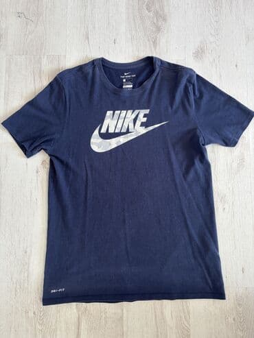 mokasine beograd: Majica na kratke rukave, L (EU 52), Nike, bоја - Tamnoplava, Pamuk — 5