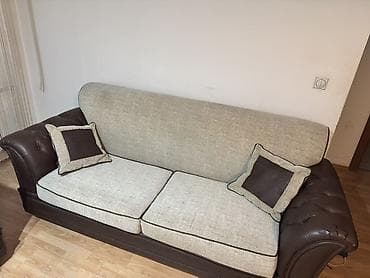 kozne garniture polovne: Dvosed, trosed i fotelja na prodaju. Kombinacija stofa i eko koze — 2