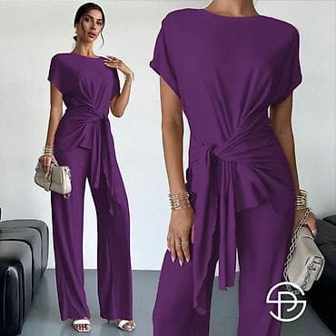Ženski elegantni komplet – pantalone sa širokim nogavicama i gornji