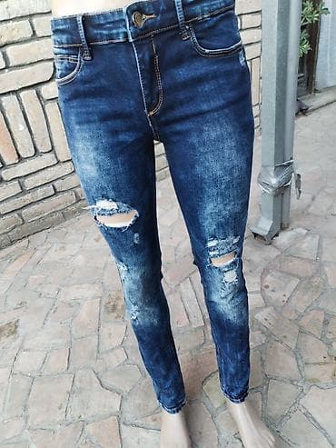 tech fleece plavi: Stradivarius farmerke, veličina S. - Model: skinny/uzane nogavice - — 1