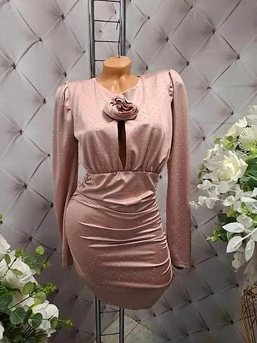 Dresses: Elegantne ženske haljine – večernji modeli sa dugim rukavima - — 1