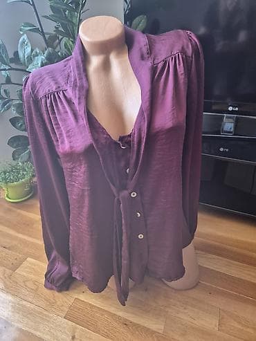 Ženska bluza sa dugim rukavima – boja bordo/šljiva - Materijal