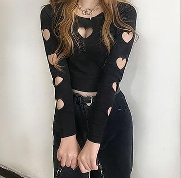 Bliza crop top na srca sa elastinom Crna,braon,svetlo plava,tamno