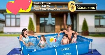 forma ideale ugaone garniture sa zicanim jezgrom: Intex pravougaoni bazen sa metalnim ramom, dimenzija 220x150x60cm — 1