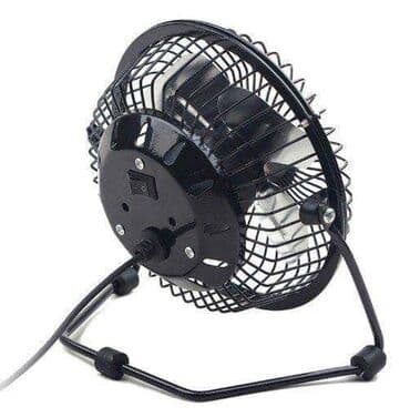 Table Fans: 1200din USB 10cm desktop fan, black, METALNI VENTILATOR Idealno — 2