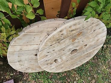 Police: 2 drvene ploče za sto komad 40 e fiksno odlične prečnik 70 cm — 3