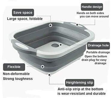 montažni ormar: 3u1 Korpa za odlaganje i pranje povrca + daska Multifunkcionalna — 6