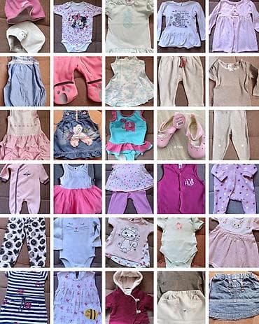 Paket za bebu devojcicu.Oko 30 komada garderobice 0-86
