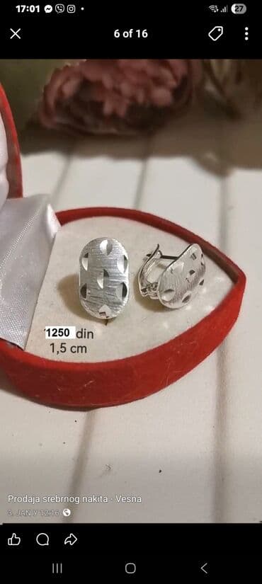 Ostali aksesoari: Srebrne minđuše – više modela, srebro 925. - Model 1: polukružne — 4