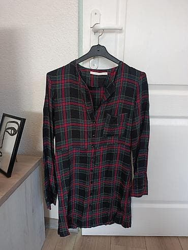 plavi tech fleece: ZARA Trafaluc košulja-haljina na kopčanje - Brend: ZARA, Trafaluc — 1