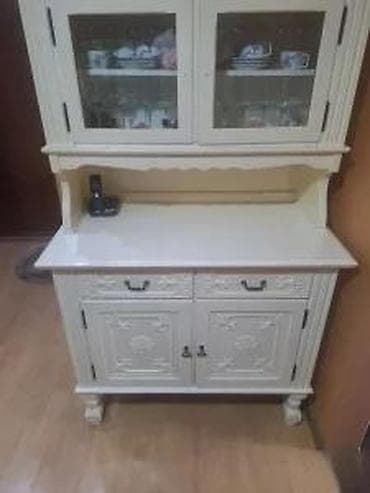 Nameštaj: ETNO VITRINA BELA | Etno vitrina puno drvo dobro stanje. 175cm — 3