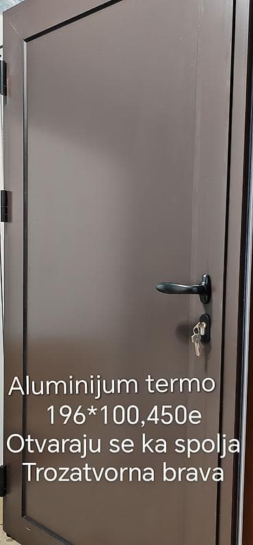 Aluminijumska termo vrata - Dimenzije: 196 x 100 cm - Otvaranje: ka