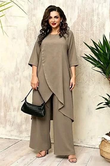 razite: Elegantan dvodelni komplet za dame – tunika i pantalone širokog kroja — 3