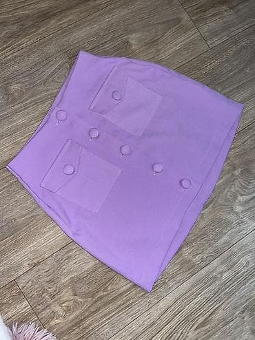 mona mini torbice: Lila mini suknja A-kroja - Boja: pastelno lila - Dizajn: prednja — 1