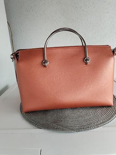 Elegantna ženska torba – koralno/narandžaste boje - Materijal — 4