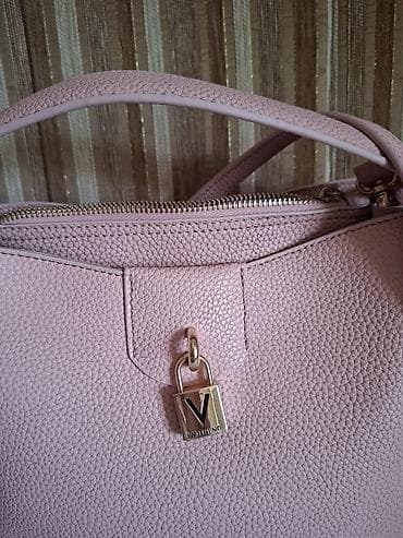 zlatne mindjuse za pirsing: Valentino by Mario Valentino torba – svetloružičasta, zrnaste teksture — 5