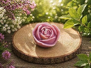 vicko svecnjaci: Ručno rađena sveća u obliku ruže - Dekorativna sveća u obliku — 1