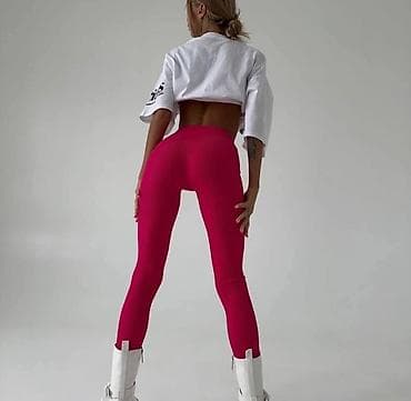 farmerke za punije: Ženske kvalitetne rebraste helanke sa visokim strukom. Uske,dužina do — 2