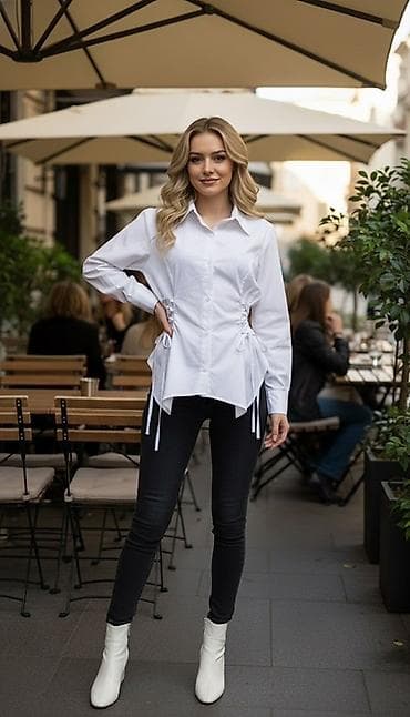 🔥Ženska košulja sa vezivanjem u struku - Model: duga rukava, klasičan