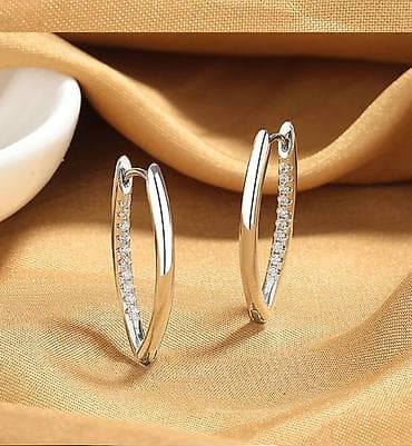 pandora pancevo nakit: Posrebrene minđuše - Elegantne minđuše u obliku izduženog — 3