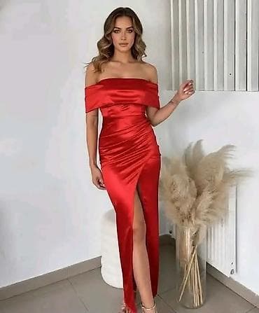 svecane haljine borca: Elegantna duga svečana haljina od satena - Model: uska silueta — 3