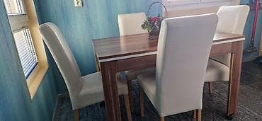 plasticni stolovi i stolice za terase: Trpezarijske stolice set 4 kom, eko koža. Unesite eleganciju i — 3