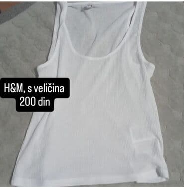 tank top h m: Ženska majica na bretele, bele boje, rebraste teksture materijala, sa — 1
