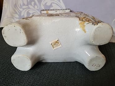 otkup antikviteta: Porcelanski nov slon,stalak za saksiju,rucno oslikan iz 70,80ih.god — 3