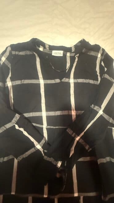 pamucne tunike: Ženska tunika/haljina JANINA - Boja: crna sa velikim belim kariranim — 2