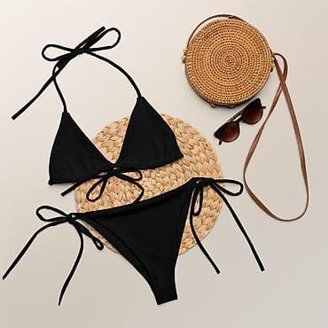 Ženski bikini set – trouglasti gornji deo i donji deo sa vezivanjem -