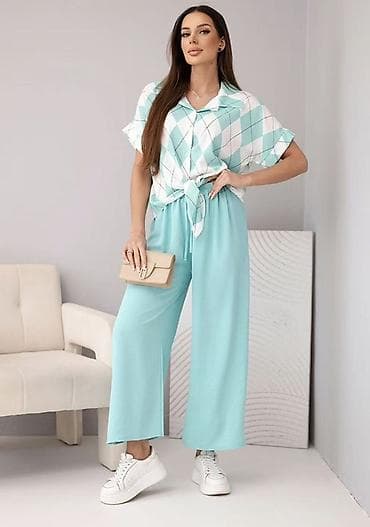 siroke pantalone: ✨✨Top dvodelni komplet – košulja i široke pantalone — 5