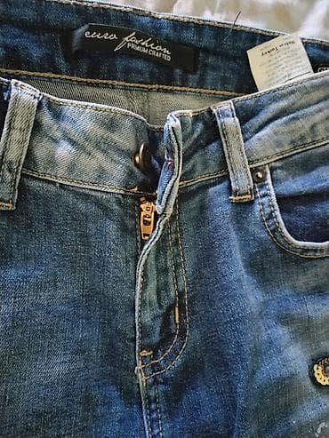 turska torba: Ženske farmerke Euro Fashion – skinny kroj sa detaljima - Boja — 2