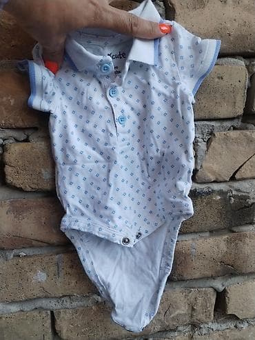 prugasti kompleti: Bebi komplet: farmerke-kombinezon + bodi košuljica - Brend farmerki — 6