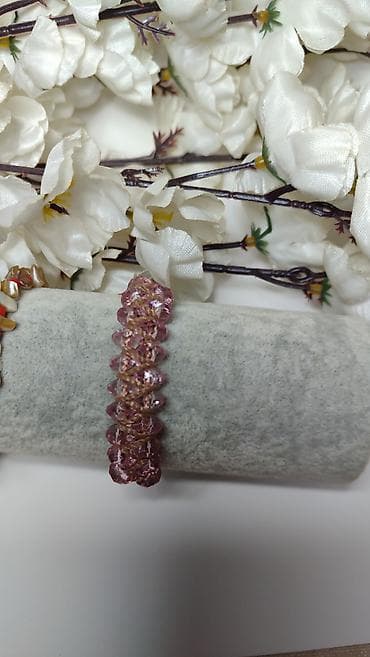 torbica koja trepće: Ručno pletena narukvica sa kristalnim perlama - Dizajn: pletena — 3