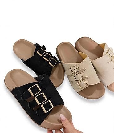 papuče novi sad: Ženske papuče sa tri kaiša i metalnim kopčama - Dizajn: slip-on — 1