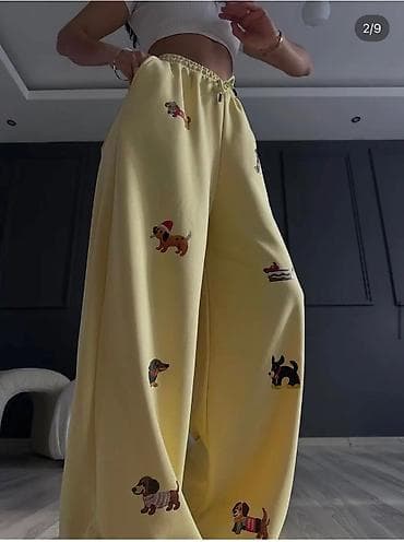 ideen 3: Ženske široke trenerke sa printom pasa - Model: široke nogavice — 6