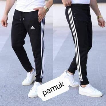 Trenerke: Donji muski deo od pamuka m, L, xl, 2xl, 3xl Boje: crna, tamno — 4