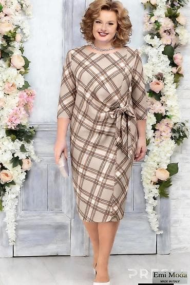 roze torbice: Ženska midi haljina Emi Moda – Made in Italy - Kroj: klasična midi — 1