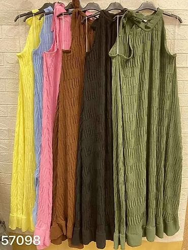 Haljine: Duga plisirana haljina bez rukava sa mašnom na vratu – Emi Moda, Made — 5