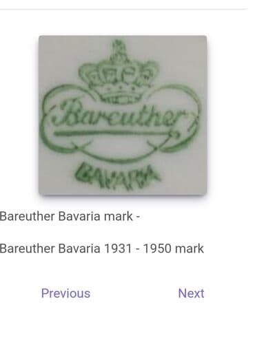 porcelanske solje za caj: Postolja za case 1931 do 1950g Bareuther Bavarija. Porcelanska — 12