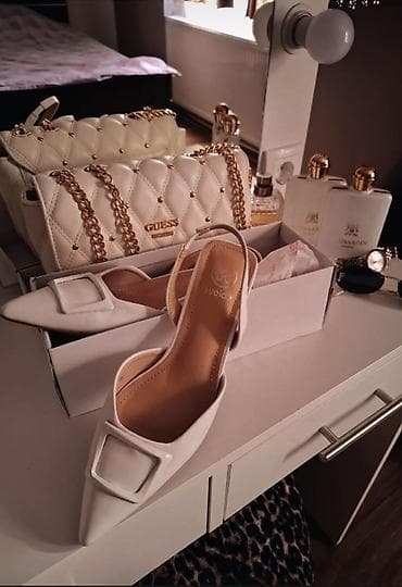 Elegantne ženske slingback cipele – bele - Model: špicasti vrh na lalafo.rs Elegantne ženske slingback cipele – bele - Model: špicasti vrh